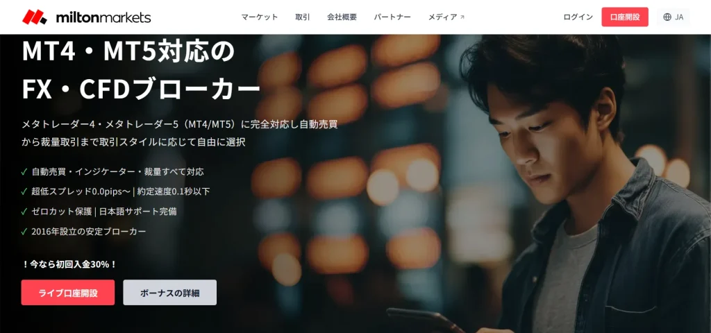 MiltonMarkets公式サイト